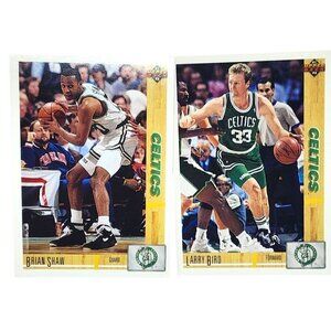 The Upper Deck 91/92 Boston Celtics Card Bundle Brian Shaw #346 & Larry Bird